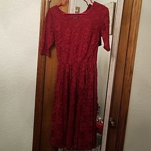 Burgundy lace dress